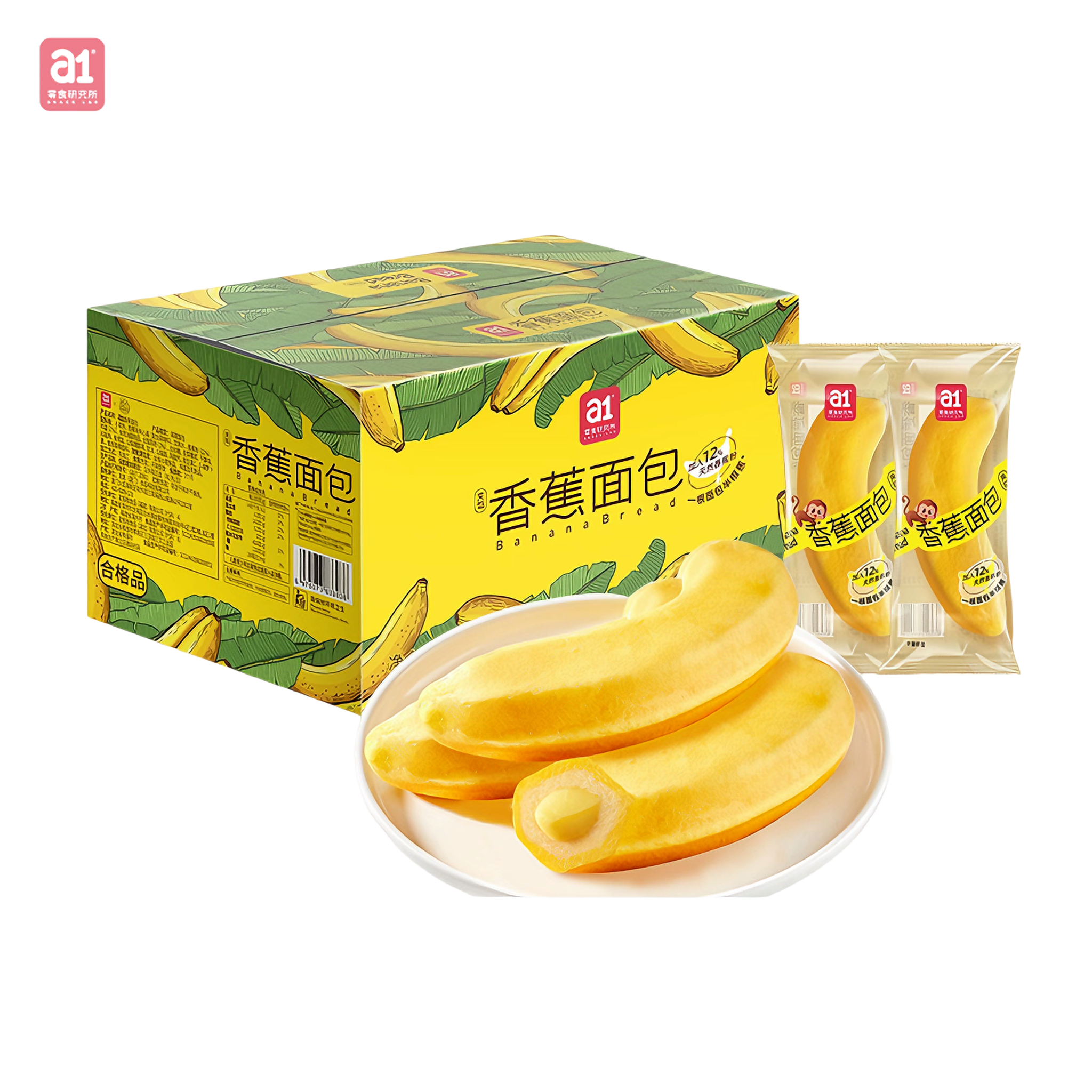 A1零食研究所 香蕉吐司 清甜松软 380克*1盒