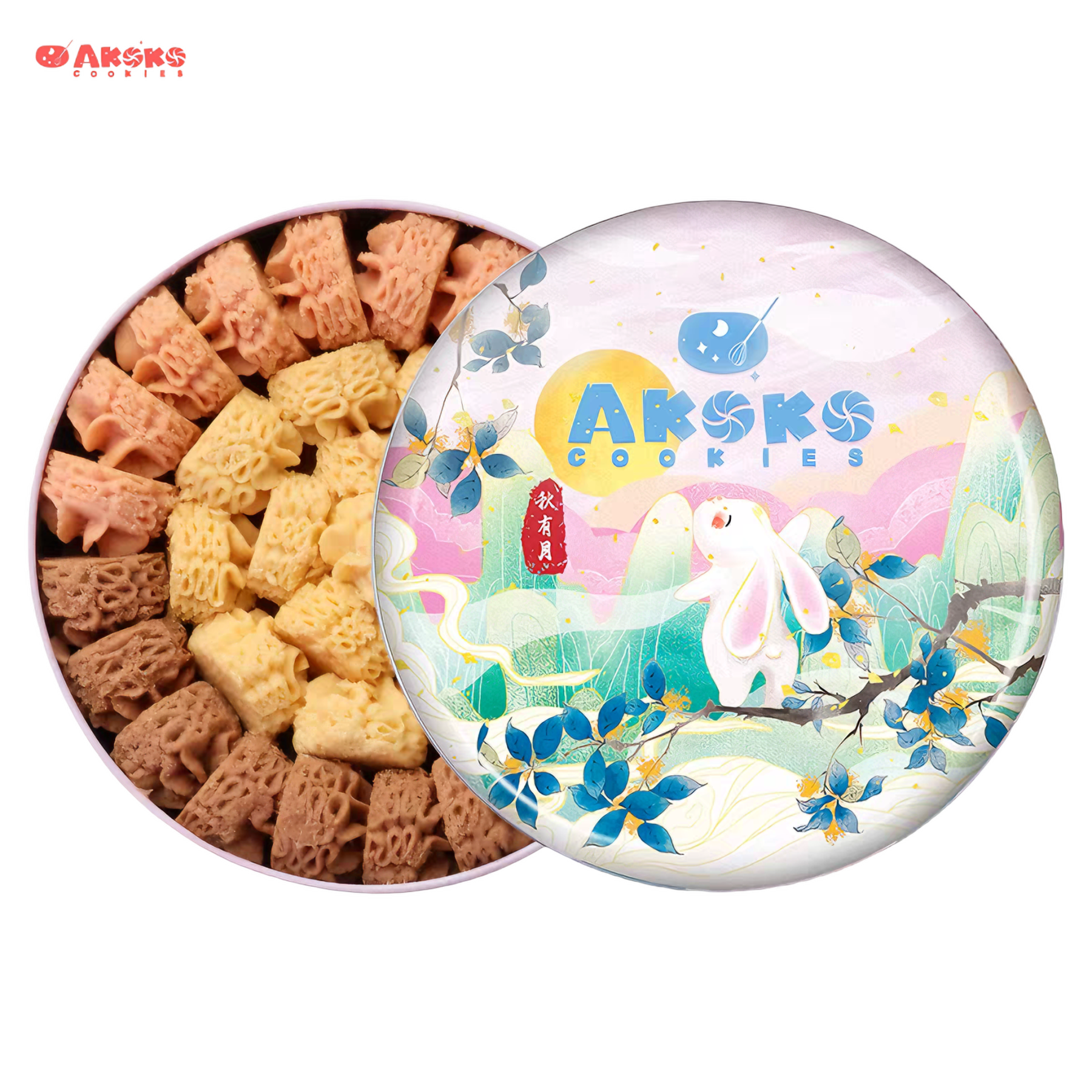 AKOKO 小花曲奇法式三拼 酥脆香甜 560克*1盒