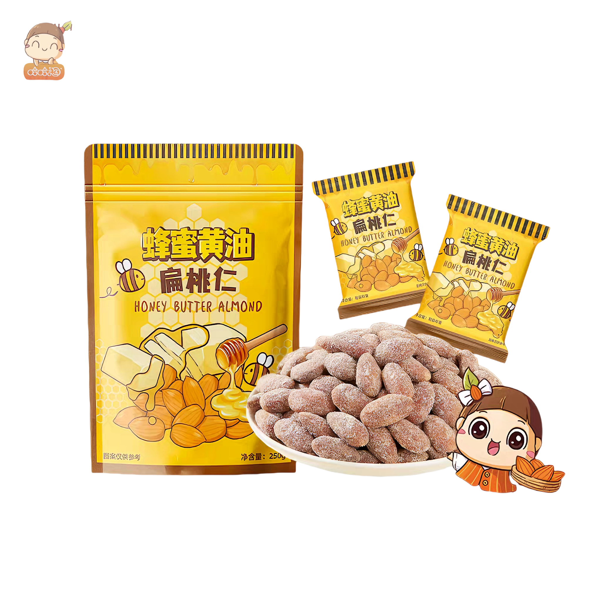 哈哈淘 蜂蜜黄油扁桃仁 酥脆清甜 250克*1袋