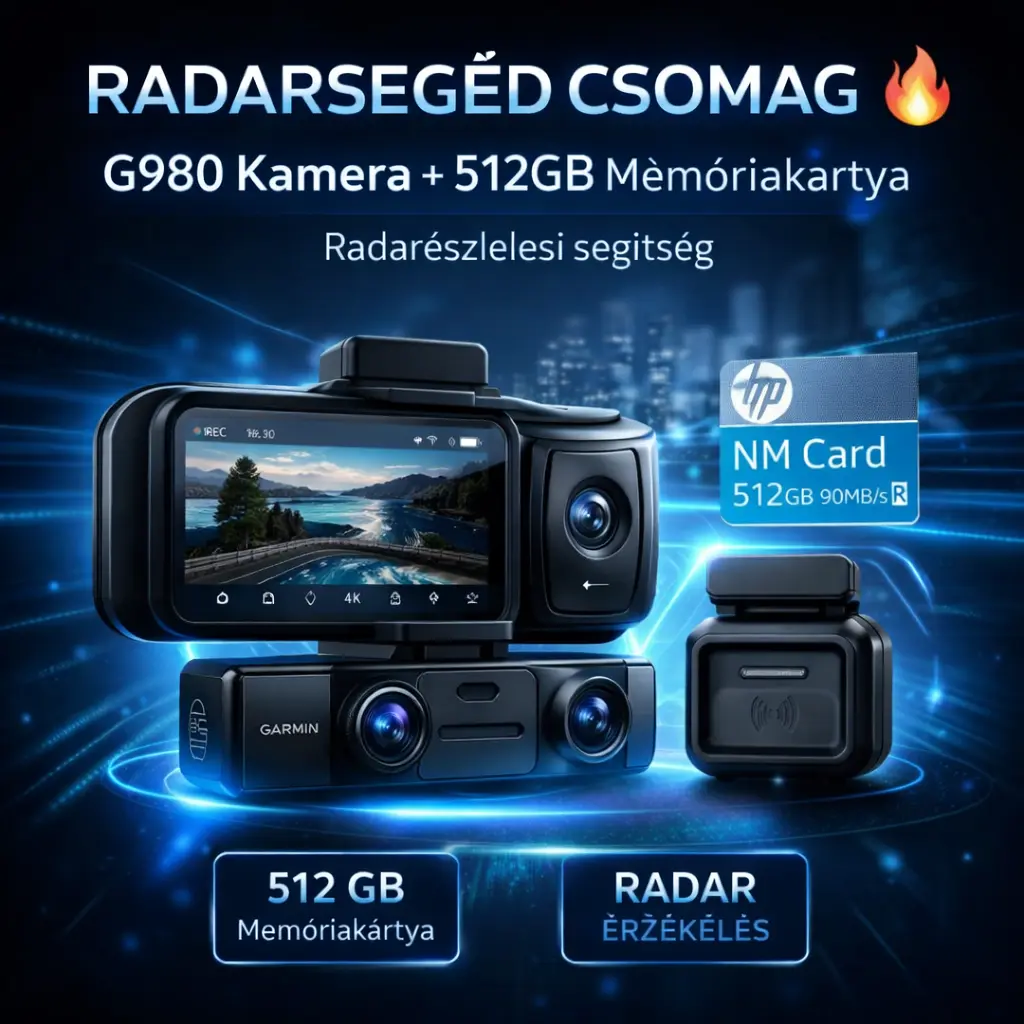 🚗🚗 G980 Autós Kamera – 4 Kamerás 360° Védelem, 4K Ultra HD Rögzítés, Minden járműtípushoz alkalmas🎥🎥