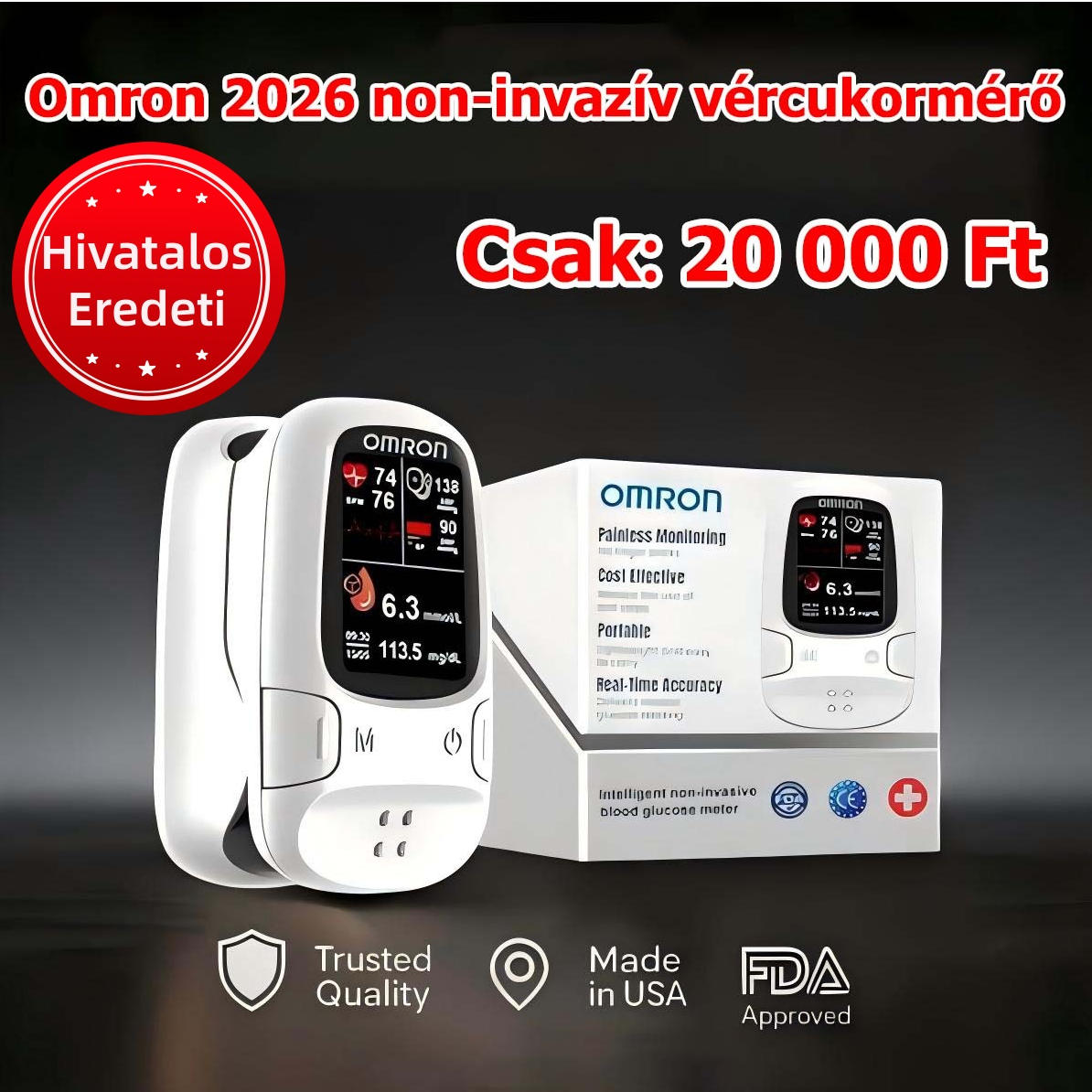 🩸🩸Az új 2026-os vércukorszintmérő valóban non-invazív mérést biztosít, és 180 napos garanciával rendelkezik.