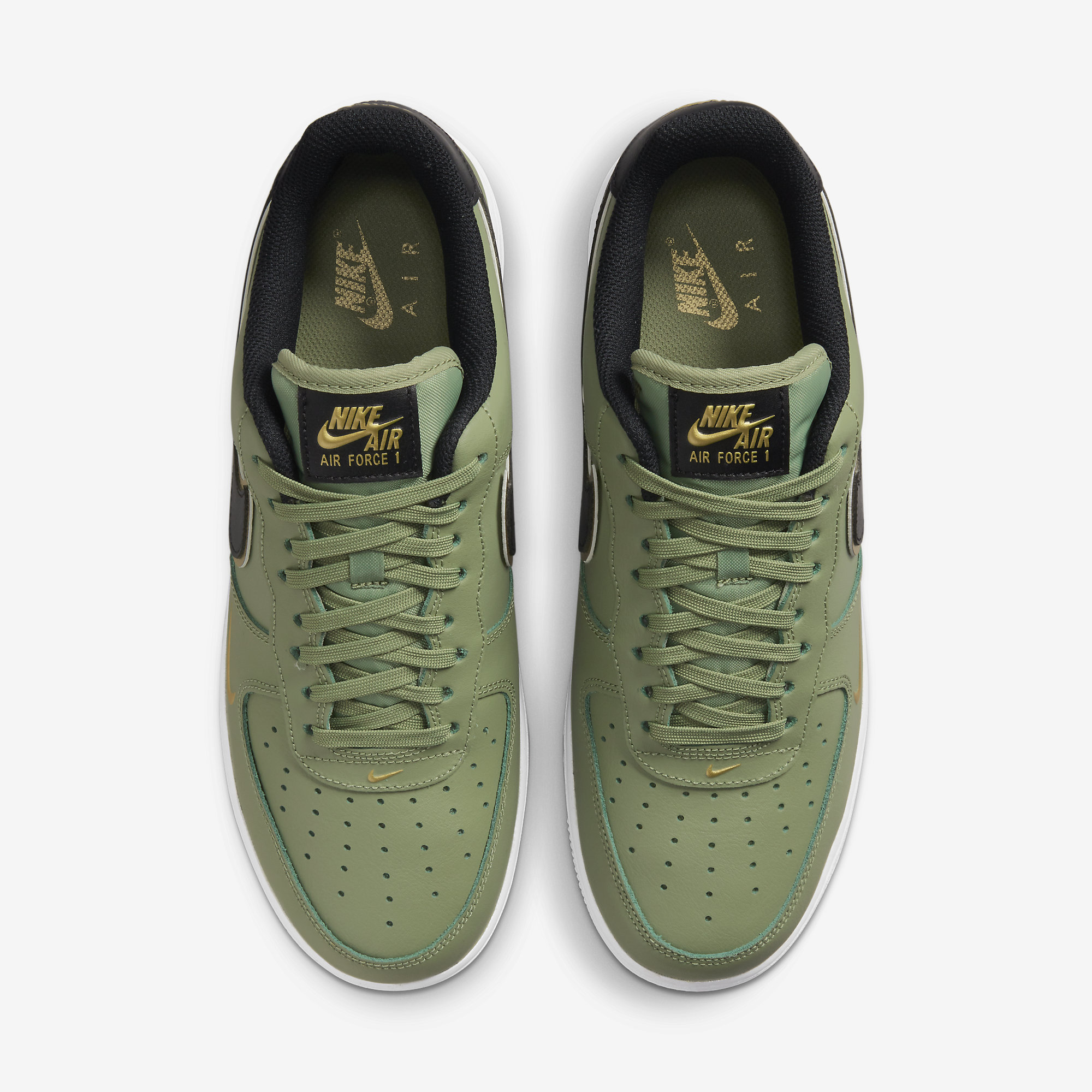 Nike Air Force 1 Low '07 LV8 Double Swoosh Olive Gold Black