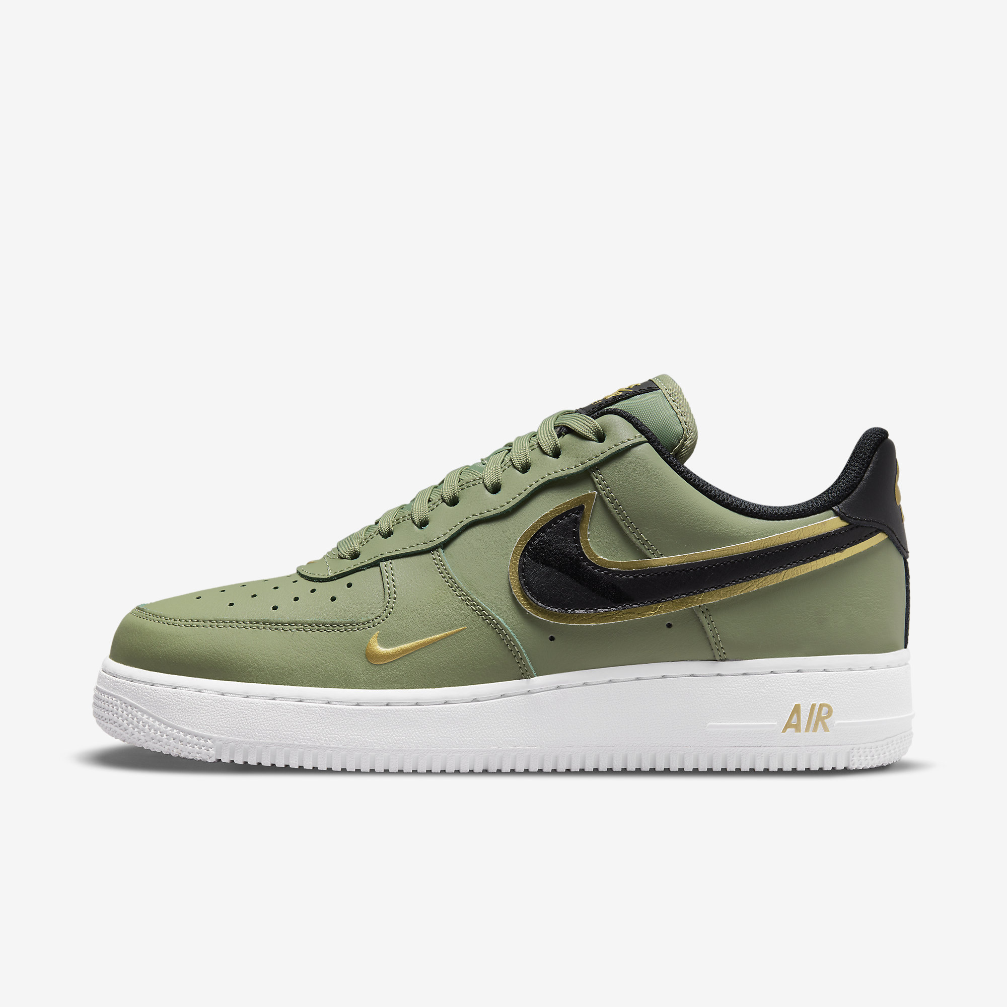 Nike Air Force 1 Low '07 LV8 Double Swoosh Olive Gold Black