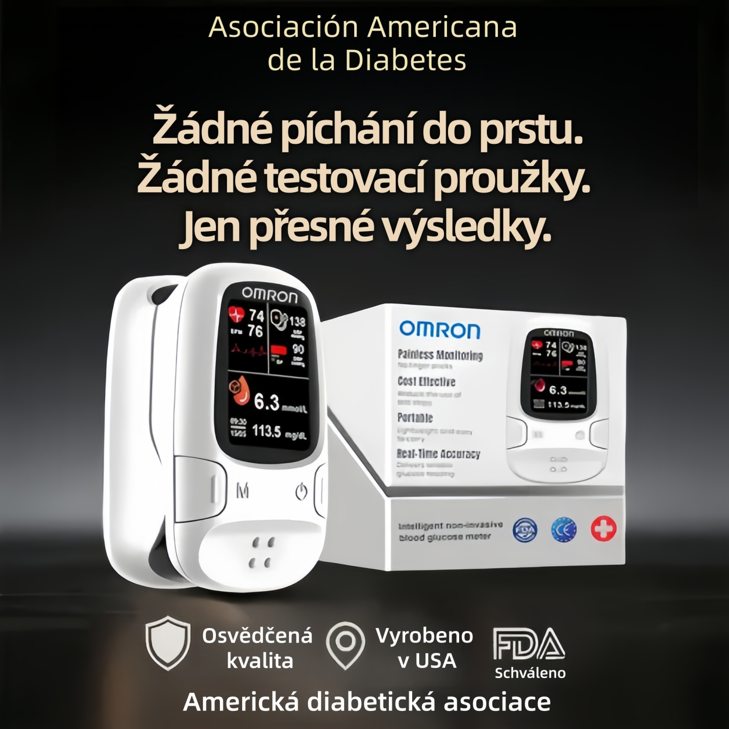Omron™ představuje nově uvedený neinvazivní chytrý glukometr pro měření hladiny glukózy v krvi 🔥Vyrobeno v USA🔥