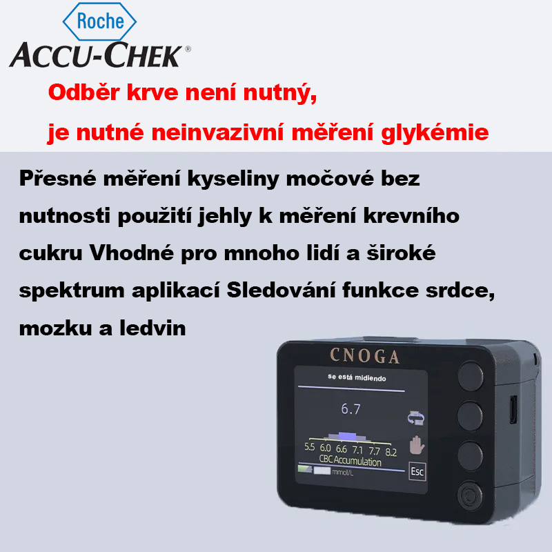 【Roche Accu-Chek】Vysoce přesný neinvazivní monitor glukózy v krvi a oxymetr