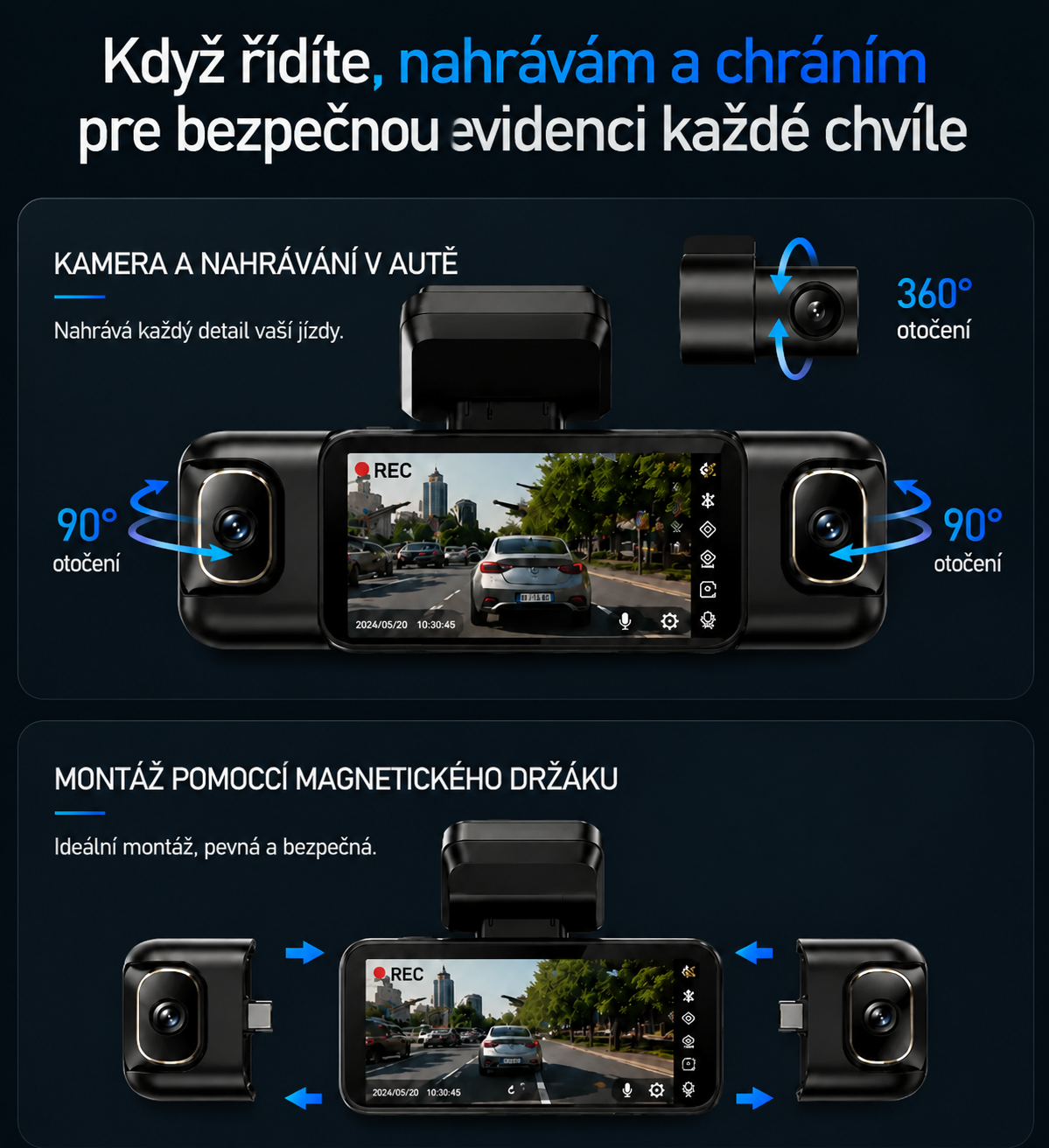 Garmin G980 (Nejnovější model 2026): Inteligentní 360° autokamera s hlasovým ovládáním, 4K rozlišením a GPS