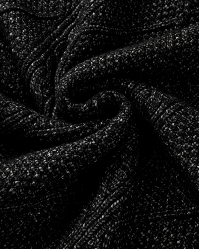 Round Neck Long Sleeve Drop Shoulder Pullover Sweater Casual Loose Fit Cable Knit Mid-length Sweater