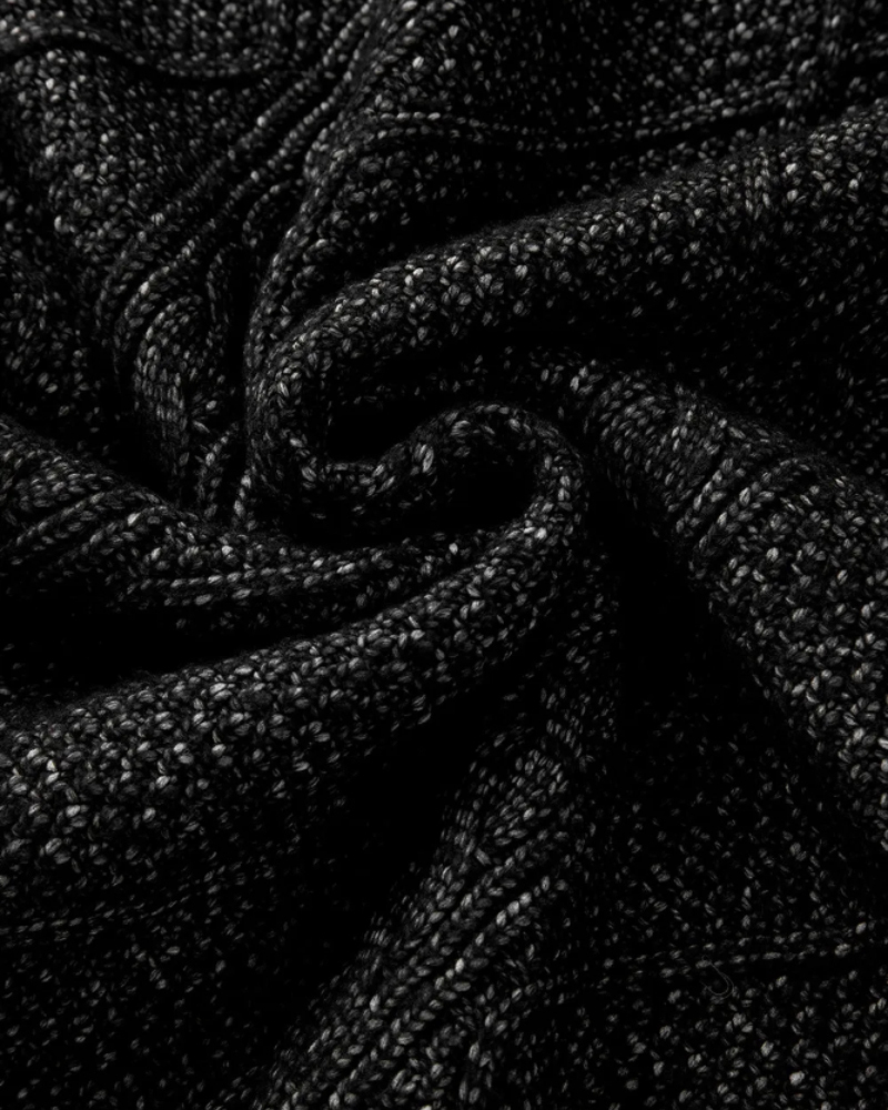 Round Neck Long Sleeve Drop Shoulder Pullover Sweater Casual Loose Fit Cable Knit Mid-length Sweater