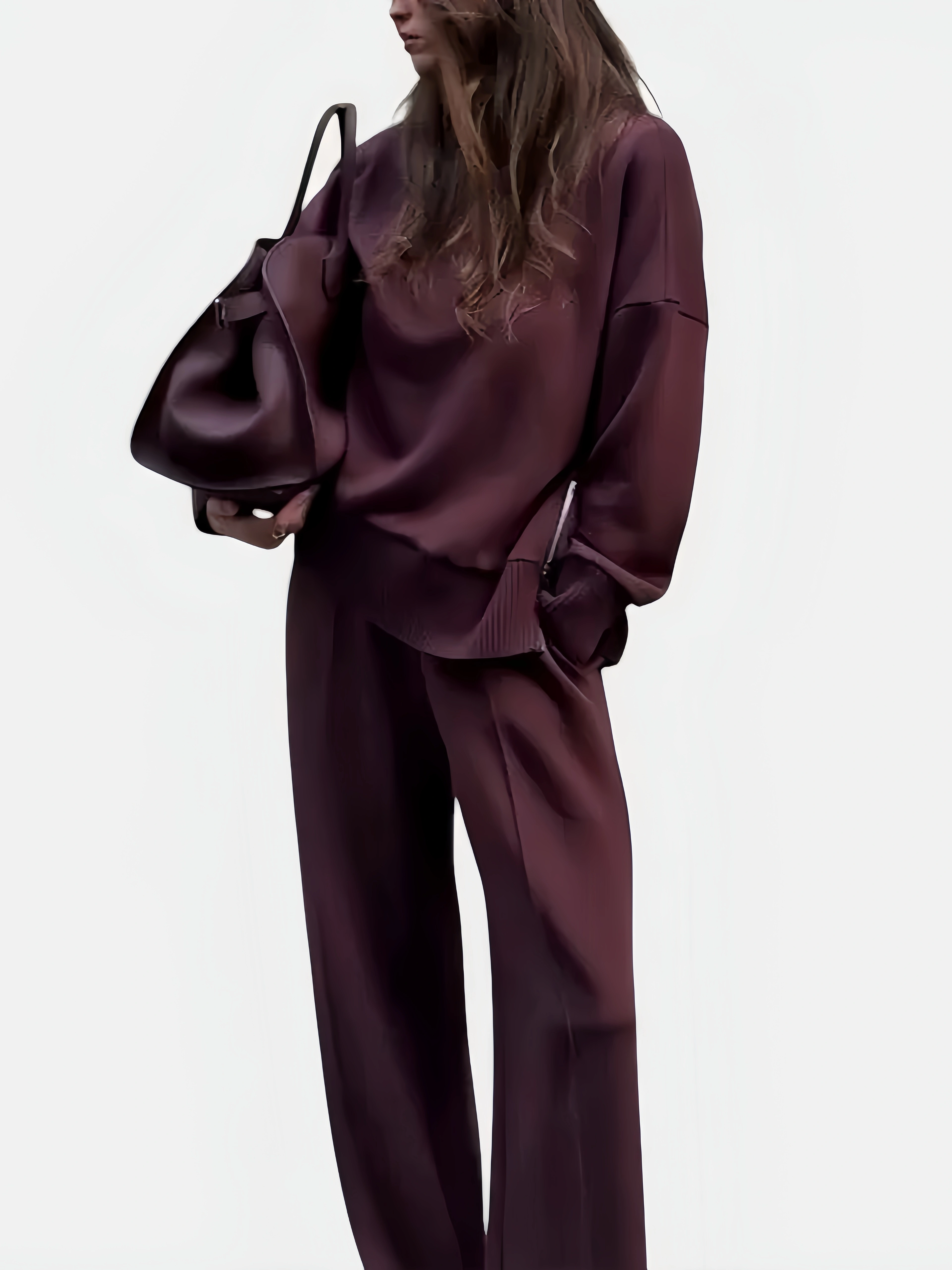 Urban Minimalist Oversized Sweatshirt & Wide-Leg Pants Co-ord Set