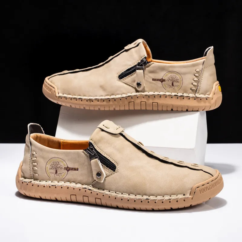 Last Day 48% OFF🔥 - Men's Casual Leather Wide Toe Non-slip Slip-On Loafers