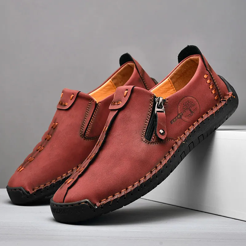 Last Day 48% OFF🔥 - Men's Casual Leather Wide Toe Non-slip Slip-On Loafers