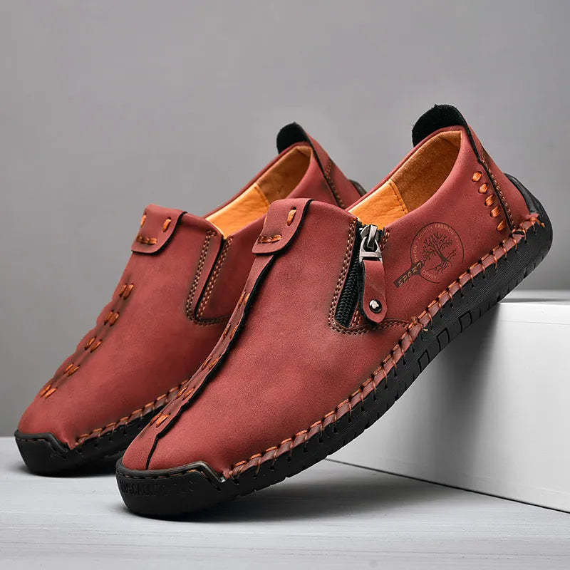 Last Day 48% OFF🔥 - Men's Casual Leather Wide Toe Non-slip Slip-On Loafers