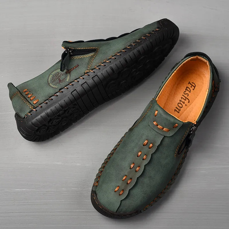 Last Day 48% OFF🔥 - Men's Casual Leather Wide Toe Non-slip Slip-On Loafers