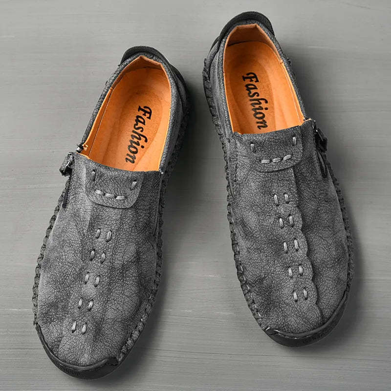 Last Day 48% OFF🔥 - Men's Casual Leather Wide Toe Non-slip Slip-On Loafers