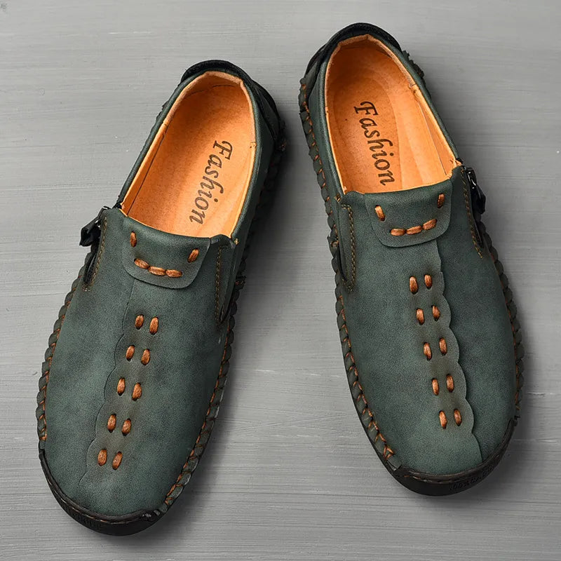 Last Day 48% OFF🔥 - Men's Casual Leather Wide Toe Non-slip Slip-On Loafers