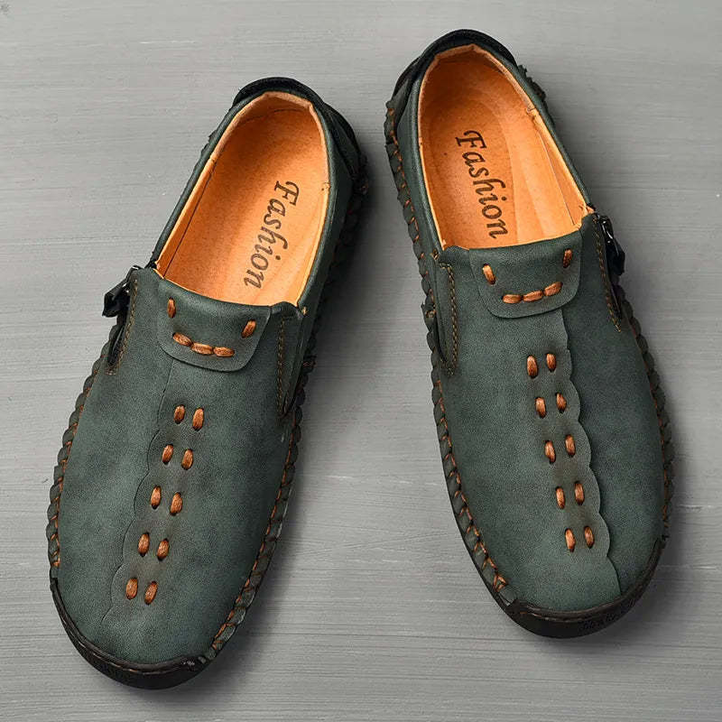 Last Day 48% OFF🔥 - Men's Casual Leather Wide Toe Non-slip Slip-On Loafers