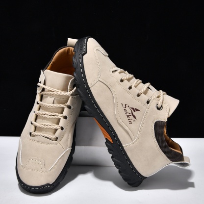 ✅ASTM-Certified Men’s Premium Leather Outdoor Shoes – Wide Toe, Arch Support, Waterproof & Non-Slip