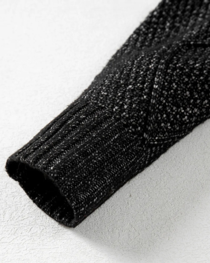 Round Neck Long Sleeve Drop Shoulder Pullover Sweater Casual Loose Fit Cable Knit Mid-length Sweater