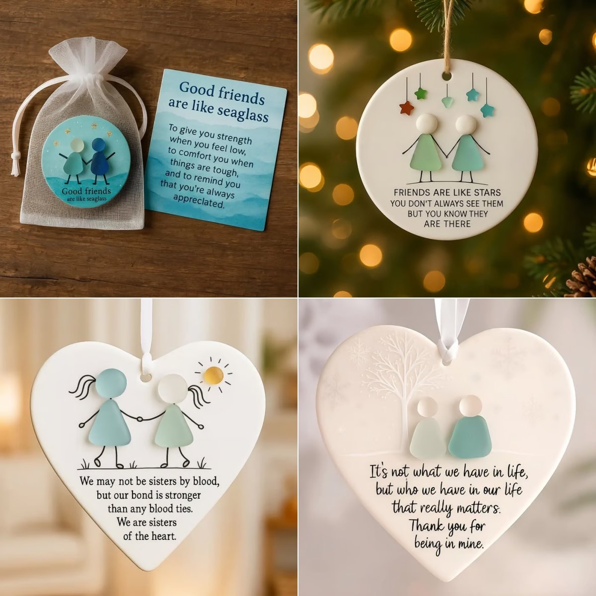 🌊"Good Friends Are Like Seaglass" Keepsake Gift