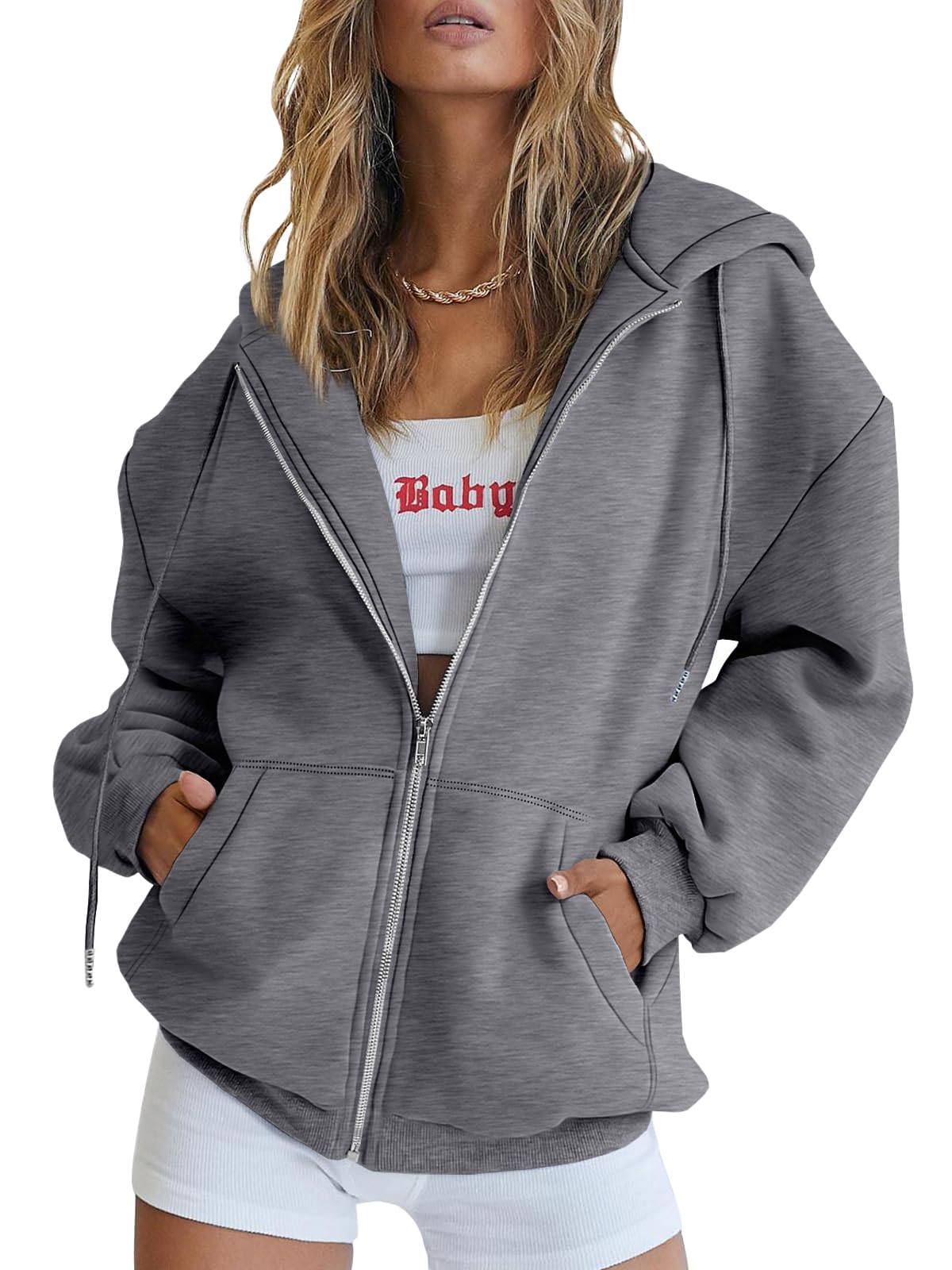 2025 Winter Womens Zip Up Hoodies Oversized Sweatshirts(Buy 2 Free Shi
