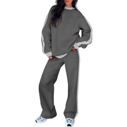 Women's 2 Piece Outfit Fleece Sweatsuit Casual Lounge Matching Sets 