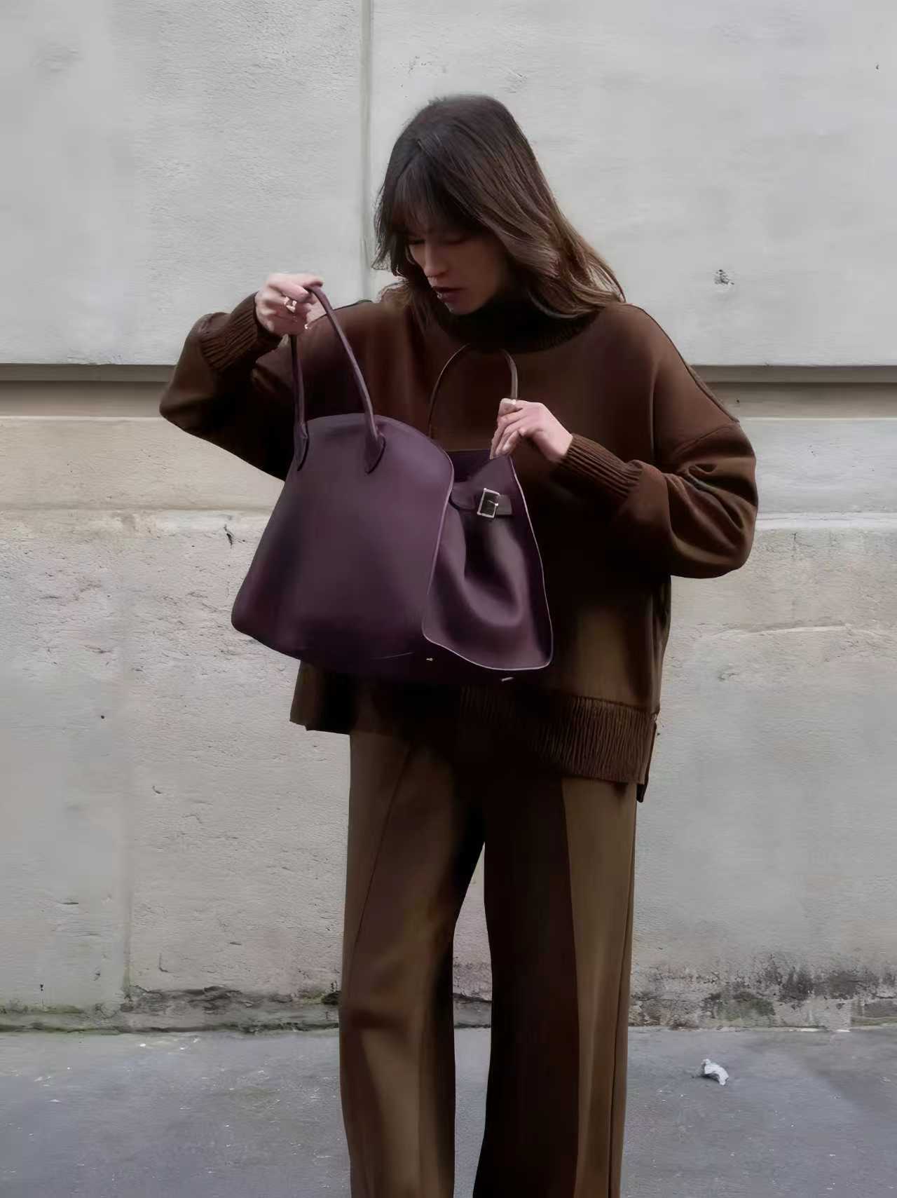 Urban Minimalist Oversized Sweatshirt & Wide-Leg Pants Co-ord Set