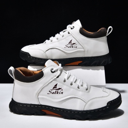 ✅ASTM-Certified Men’s Premium Leather Outdoor Shoes – Wide Toe, Arch Support, Waterproof & Non-Slip