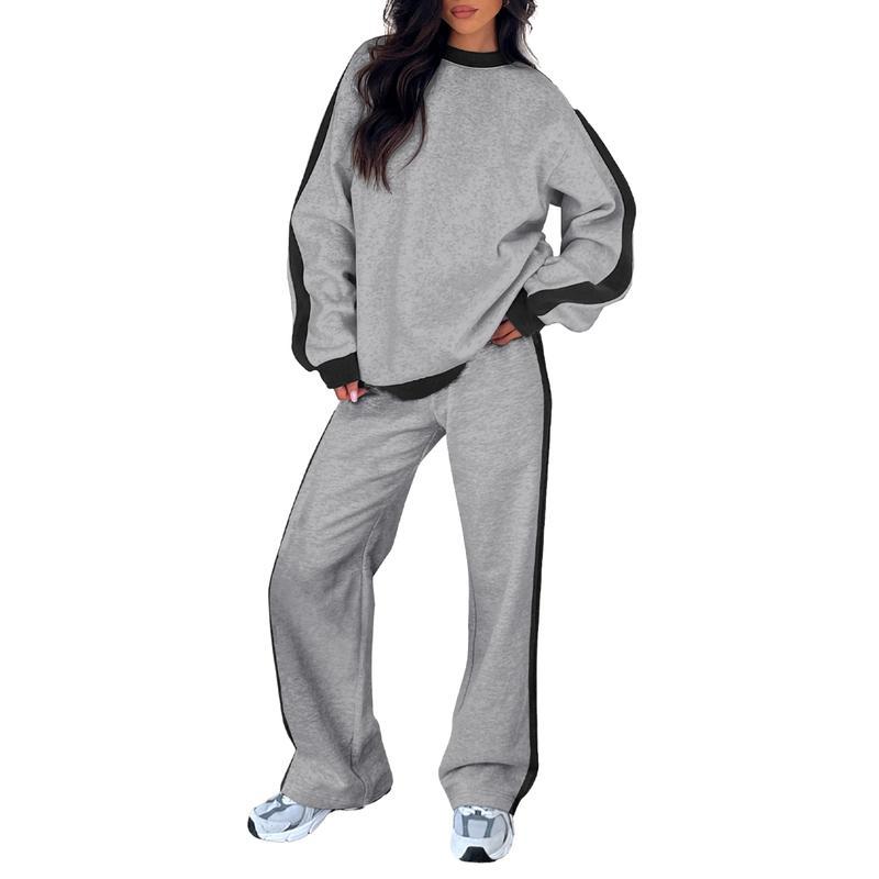 Women's 2 Piece Outfit Fleece Sweatsuit Casual Lounge Matching Sets 