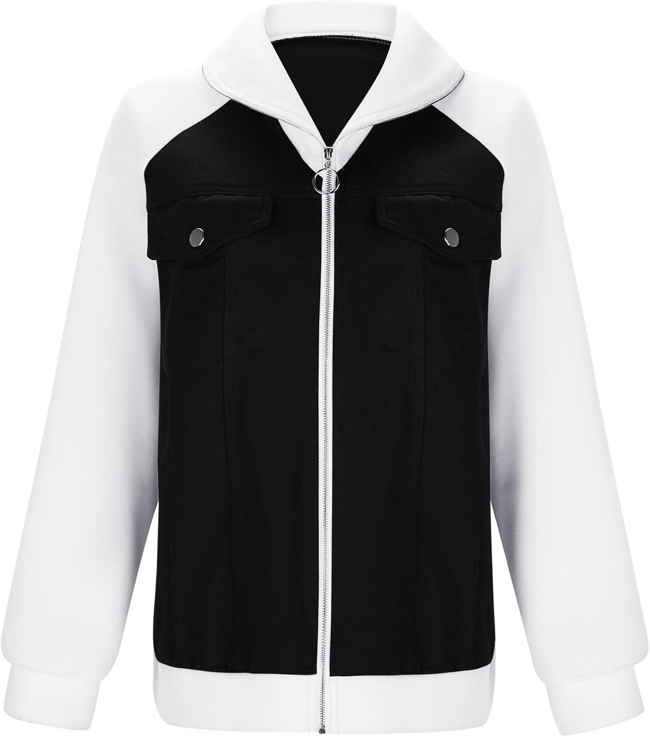 Women's Casual Mid Long Denim Jackets Soft Warm Long Sleeves Jean Tops Cotton Fall Coats With Pockets