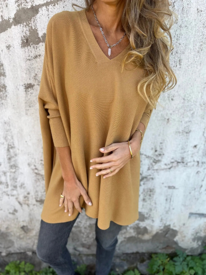 Women's high-quality autumn and winter casual cashmere V-neck sweater