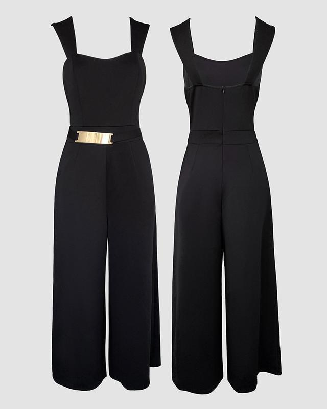 Women's 2 Pieces Waist Wide Leg Jumpsuit and Casual Crop Cardigan Set
