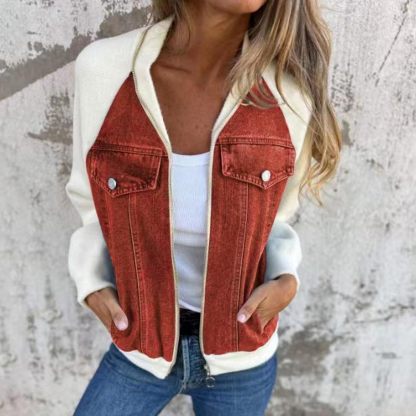 Women's Casual Mid Long Denim Jackets Soft Warm Long Sleeves Jean Tops Cotton Fall Coats With Pockets