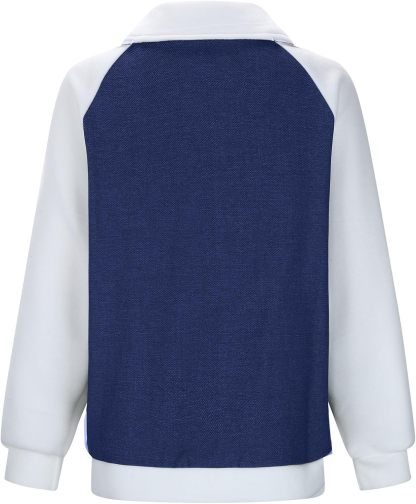 Women's Casual Mid Long Denim Jackets Soft Warm Long Sleeves Jean Tops Cotton Fall Coats With Pockets