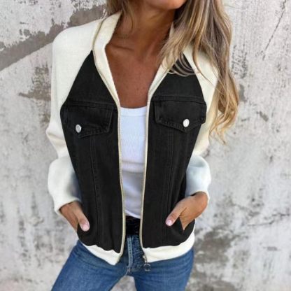 Women's Casual Mid Long Denim Jackets Soft Warm Long Sleeves Jean Tops Cotton Fall Coats With Pockets