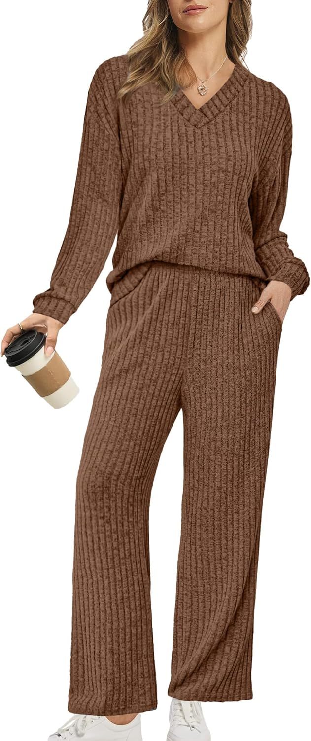 RUMIA Fall Outfits for Women 2025 Vacation Matching Sweater Lounge Sets (S-2XL)