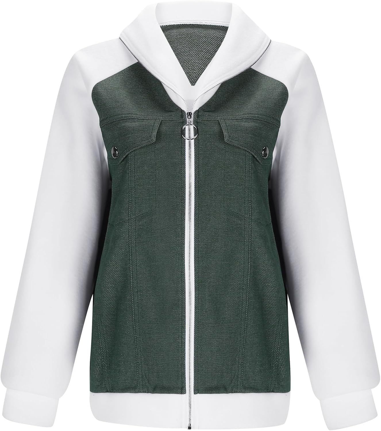 Women's Casual Mid Long Denim Jackets Soft Warm Long Sleeves Jean Tops Cotton Fall Coats With Pockets