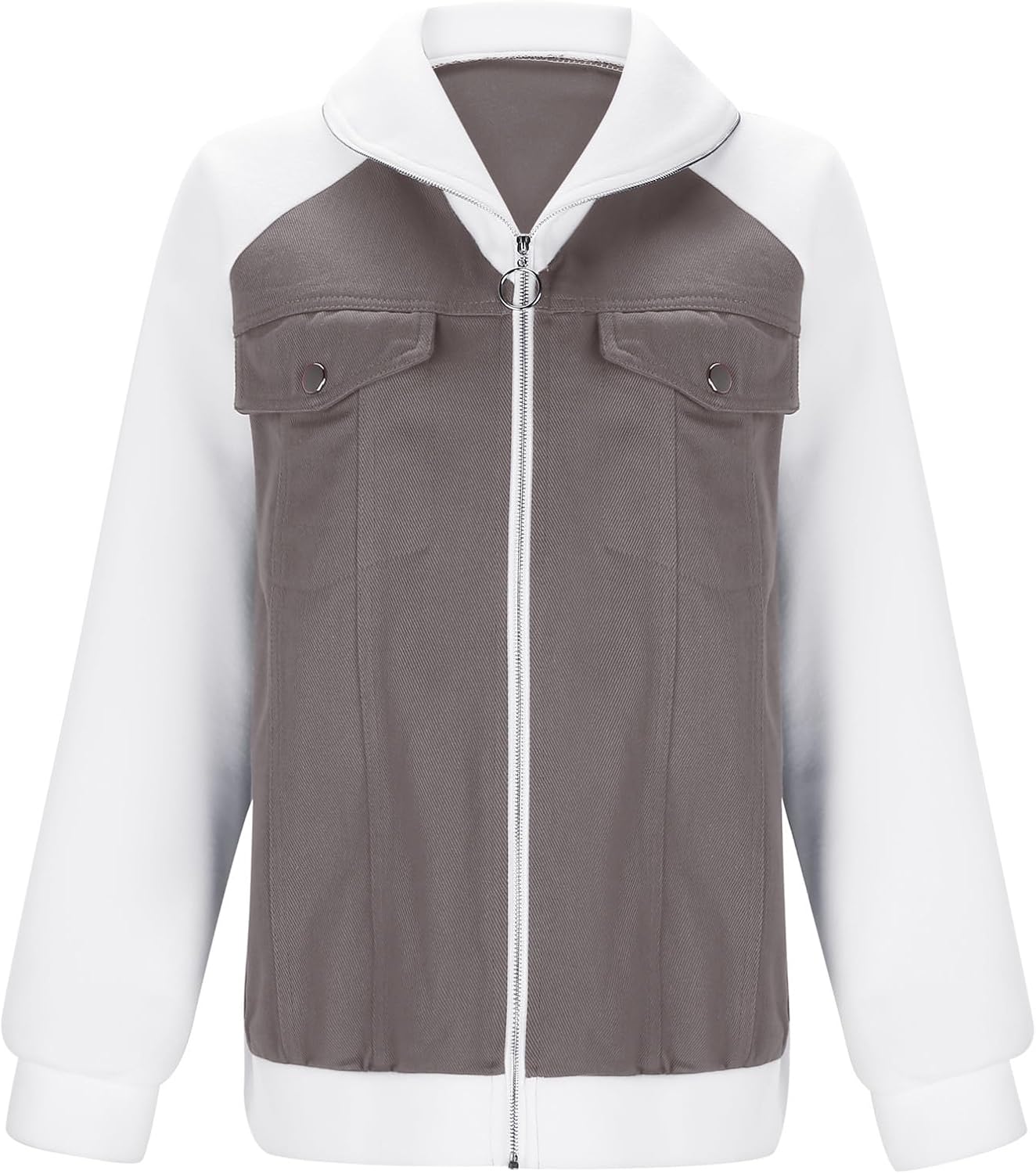 Women's Casual Mid Long Denim Jackets Soft Warm Long Sleeves Jean Tops Cotton Fall Coats With Pockets