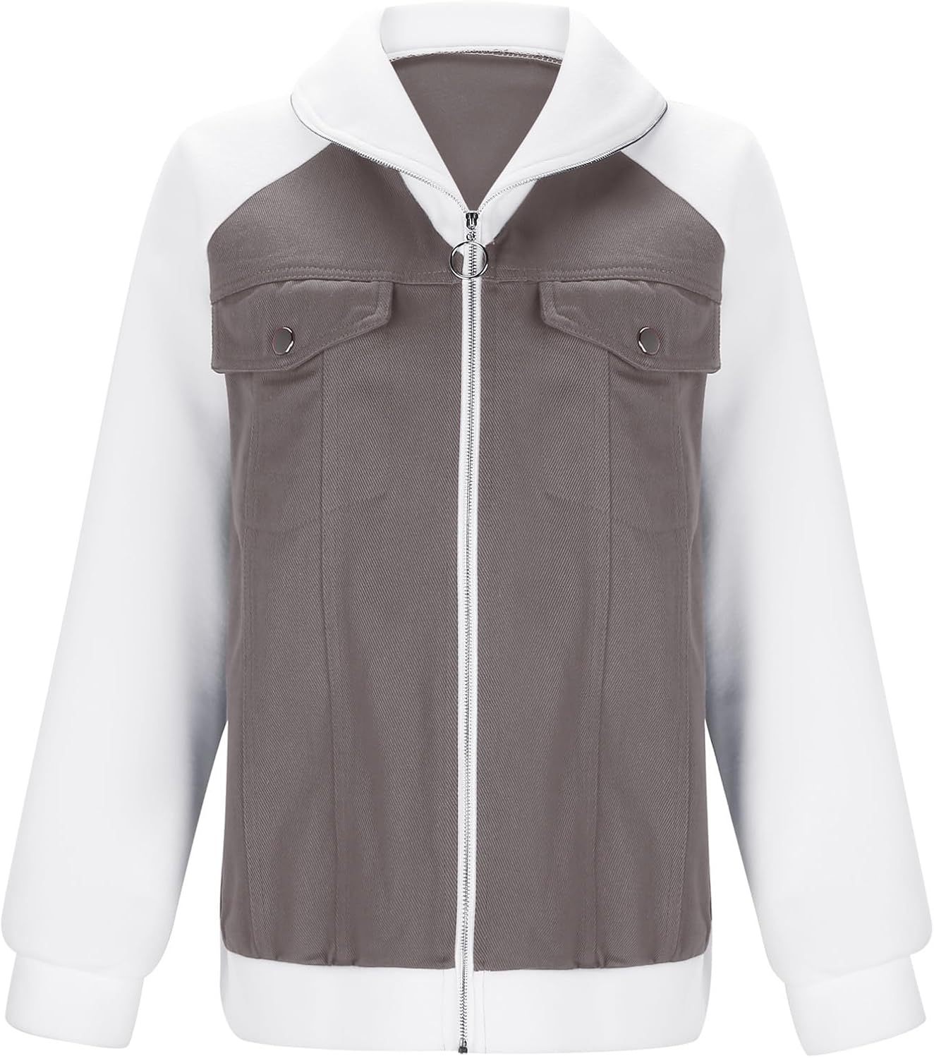 Women's Casual Mid Long Denim Jackets Soft Warm Long Sleeves Jean Tops Cotton Fall Coats With Pockets