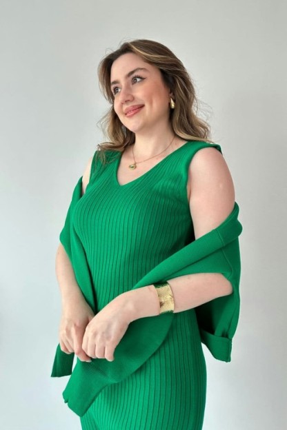 Short Sweater Knit Dress Set