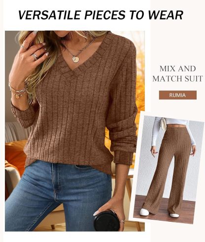 RUMIA Fall Outfits for Women 2025 Vacation Matching Sweater Lounge Sets (S-2XL)