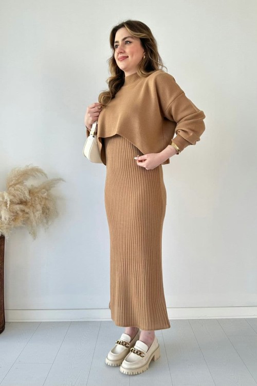 Short Sweater Knit Dress Set