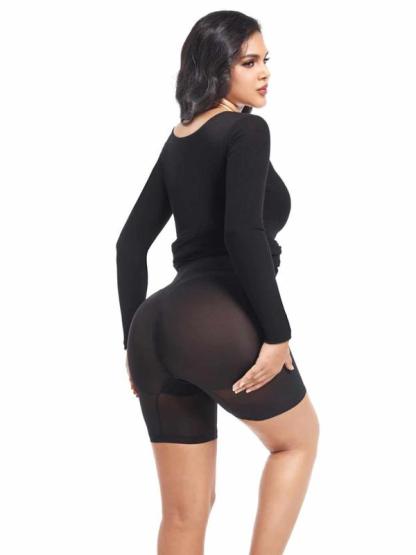Built-in Shaper Dress with Square Neck, Long Sleeve, Tummy Control, and Bodycon Shapewear for Women
