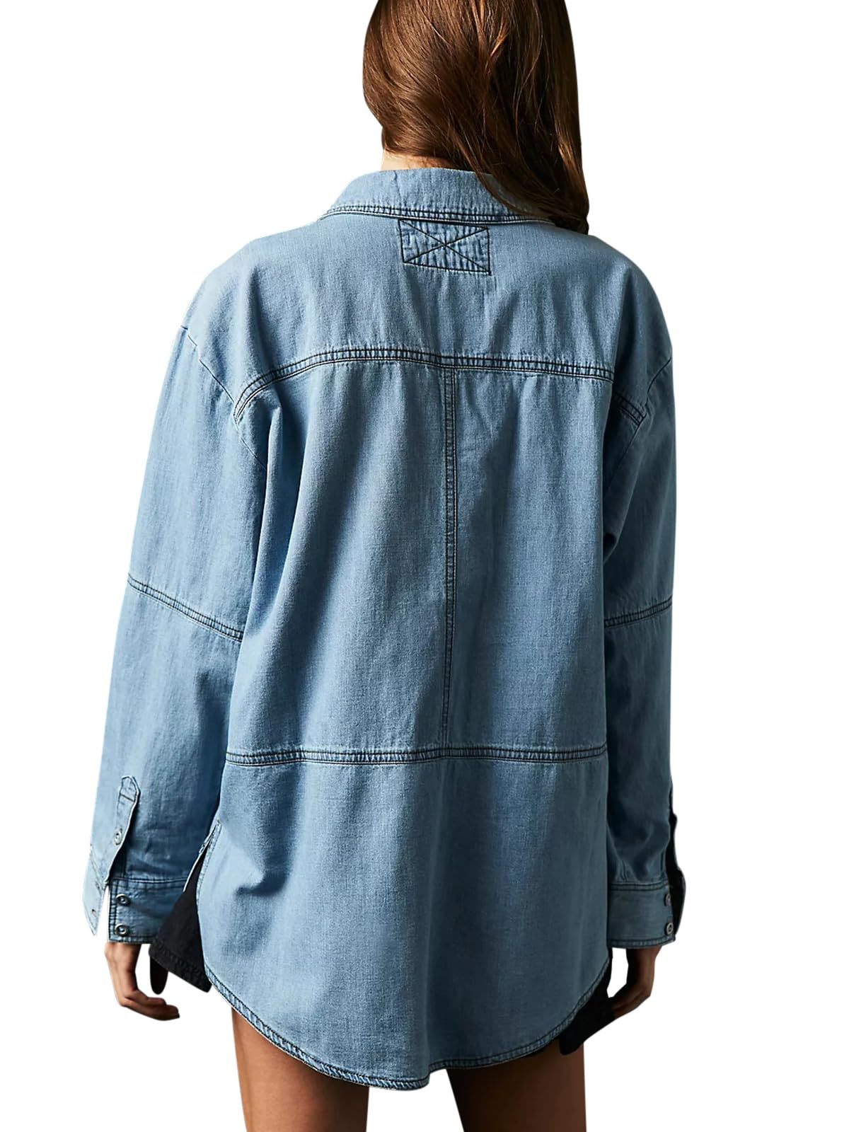 Limited time sale🔥Women's Denim V-Neck Pullover Shirt (BUY 2 FREE SHIPPING)