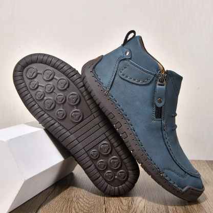 🔥Last Day Deals🔥Italian Handmade Suede High Boots for Men Waterproof Leather Sneakers