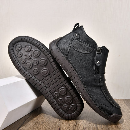 🔥Last Day Deals🔥Italian Handmade Suede High Boots for Men Waterproof Leather Sneakers