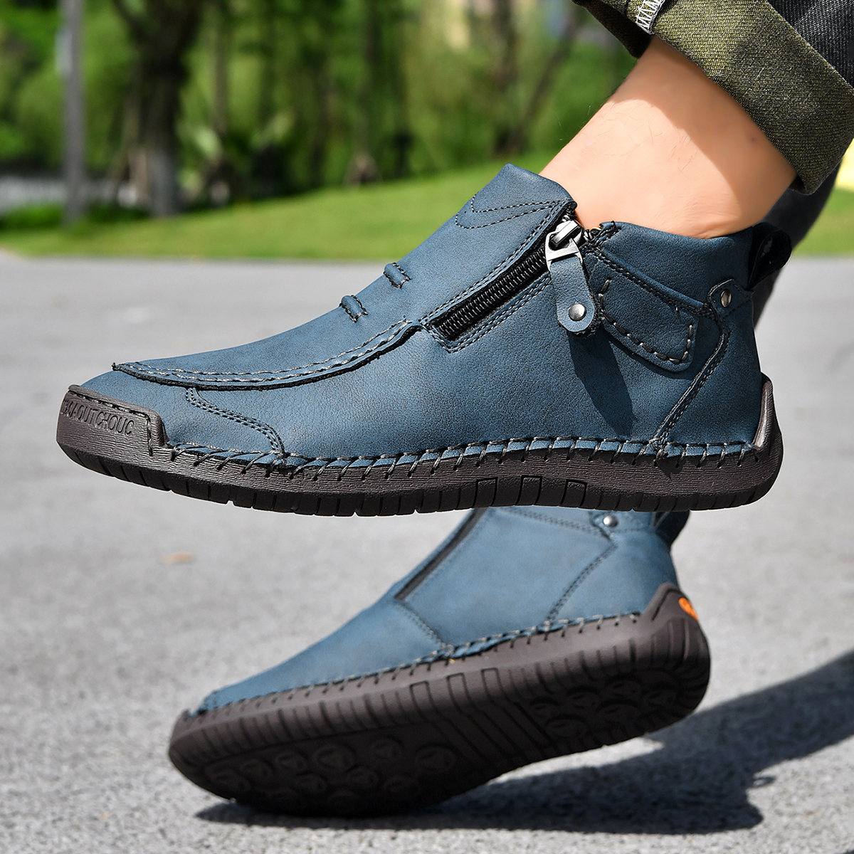 🔥Last Day Deals🔥Italian Handmade Suede High Boots for Men Waterproof Leather Sneakers