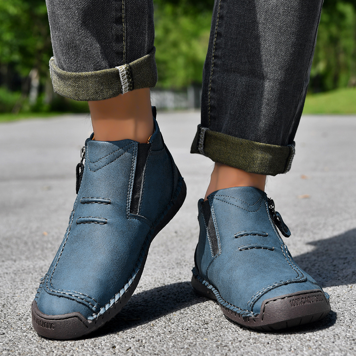 🔥Last Day Deals🔥Italian Handmade Suede High Boots for Men Waterproof Leather Sneakers