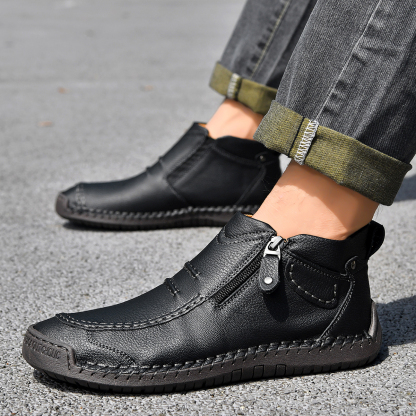 🔥Last Day Deals🔥Italian Handmade Suede High Boots for Men Waterproof Leather Sneakers