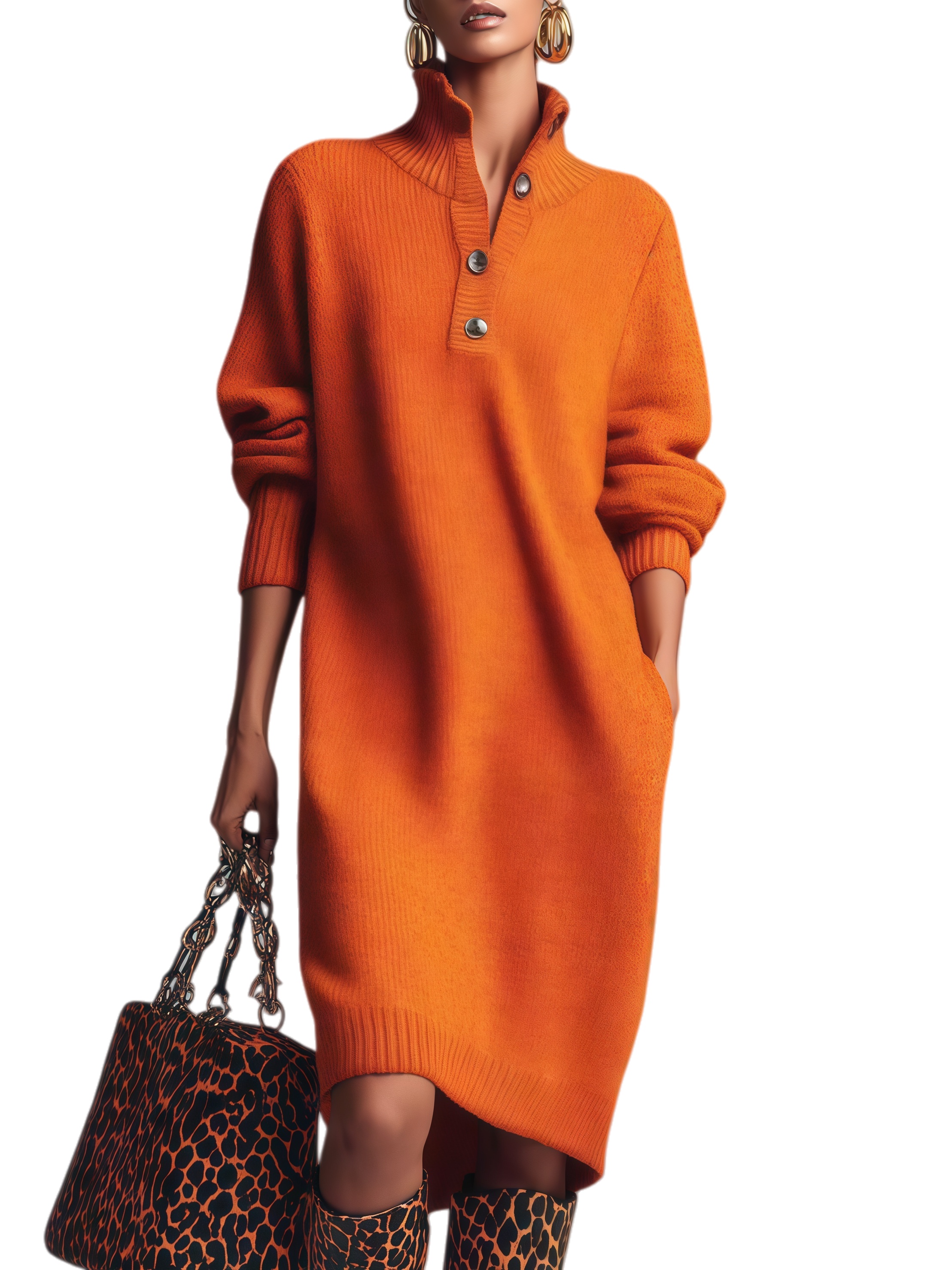 🎁Clearance Sale🔥 Mid-length sweater dress (Buy more, save more)