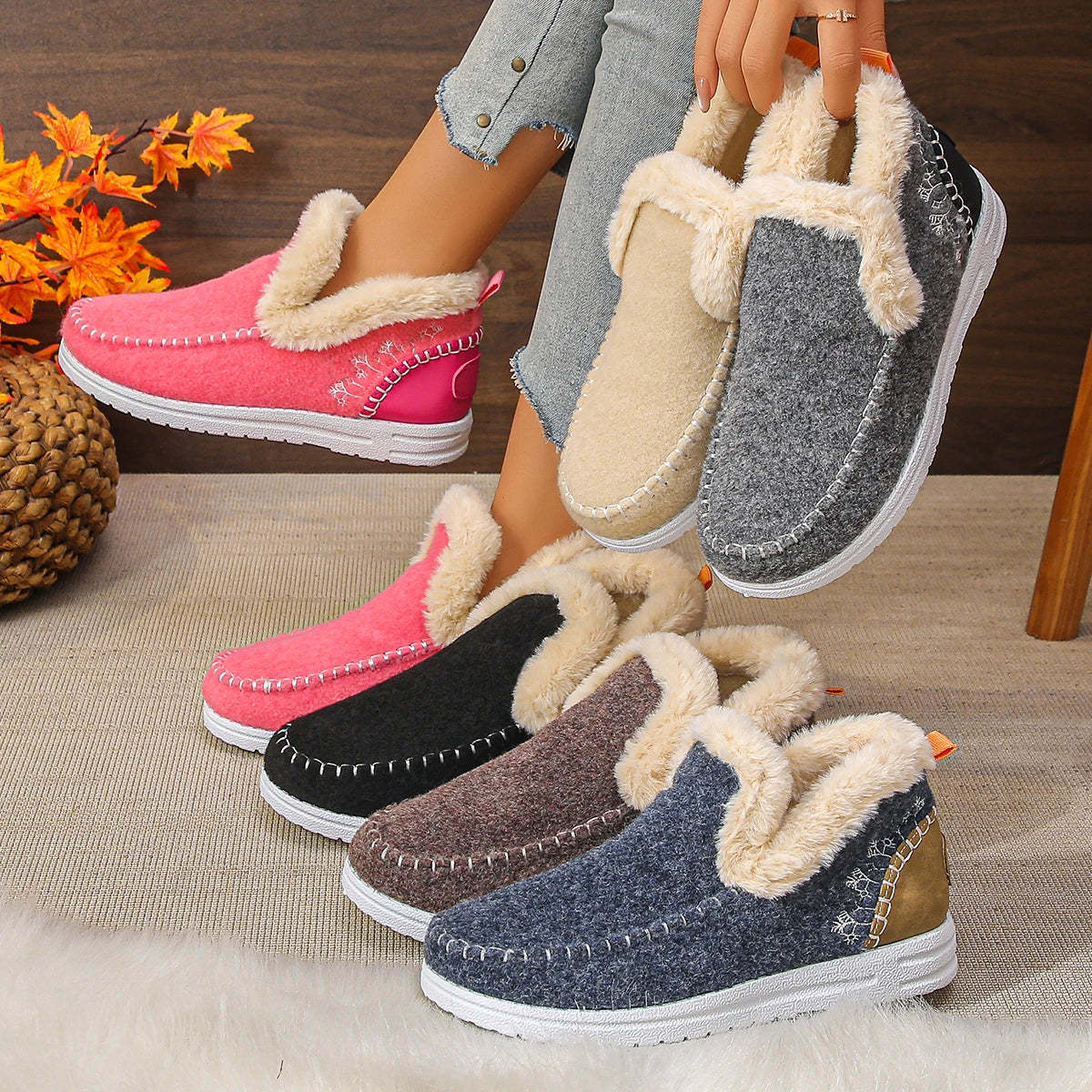 Sneakers with Handcrafted Finish and Soft Plush Interior